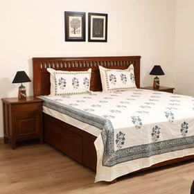 Sanganeri Hand Block Print Cotton Double Bedsheet Set (108 x 90 in) 03
