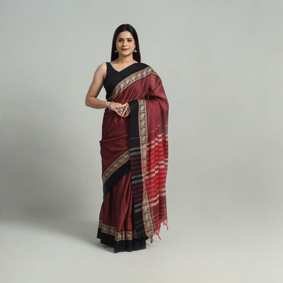 Mercerised Cotton Thread Border Dharwad Saree 09