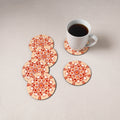 Peach - Mandala Art Handpainted Wooden Coasters (Set of 6) 18