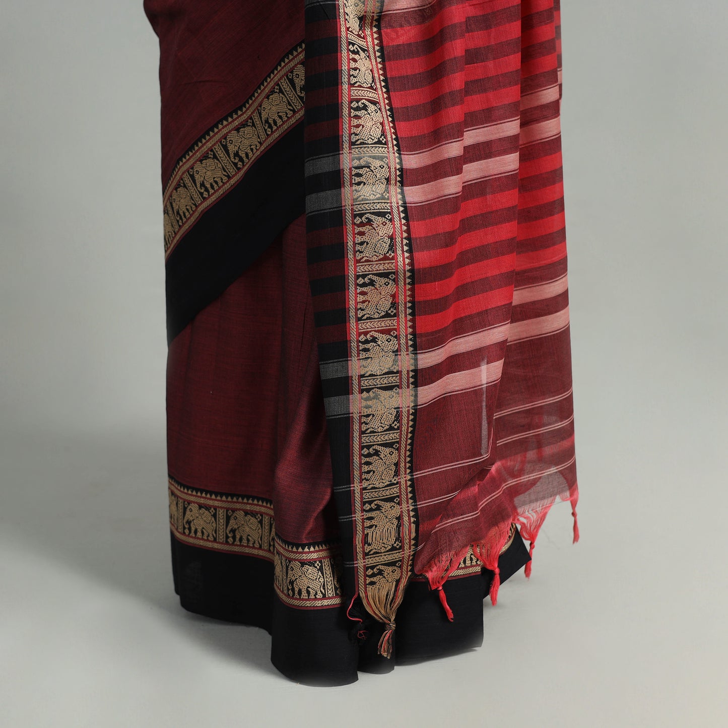 Mercerised Cotton Thread Border Dharwad Saree 09