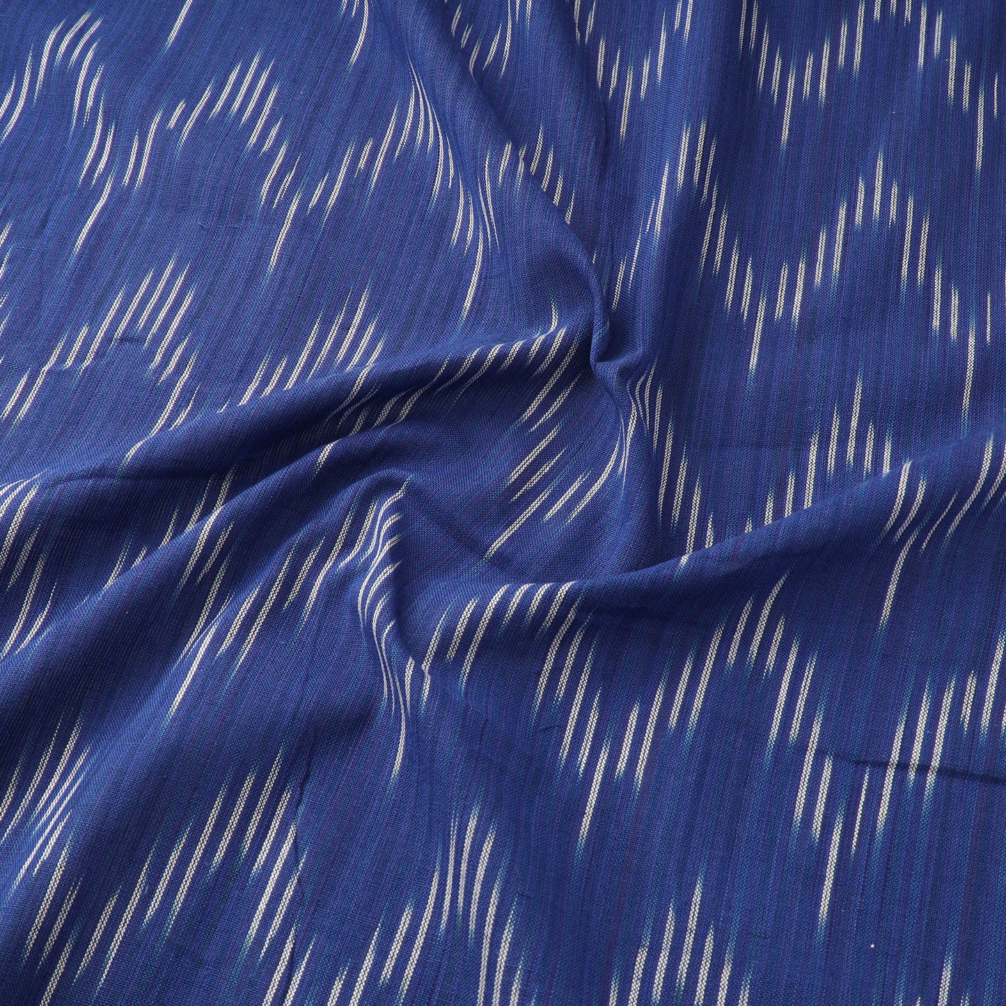 Blue - Pochampally Ikat Weave Cotton Fabric 02