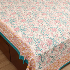 Sanganeri Hand Block Print Cotton Double Bedsheet Set (108 x 90 in) 04