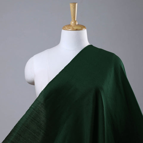 Dark Green - Plain Slub Silk Fabric 10