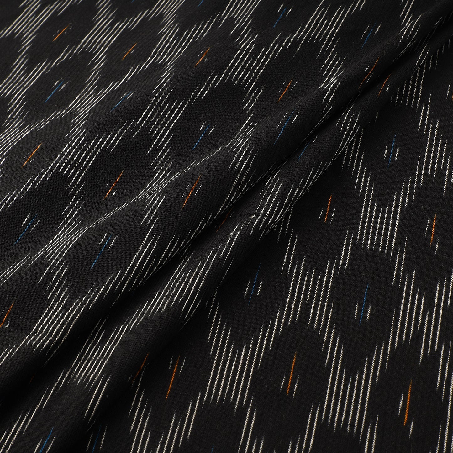 Black - Pochampally Ikat Weave Cotton Fabric 04