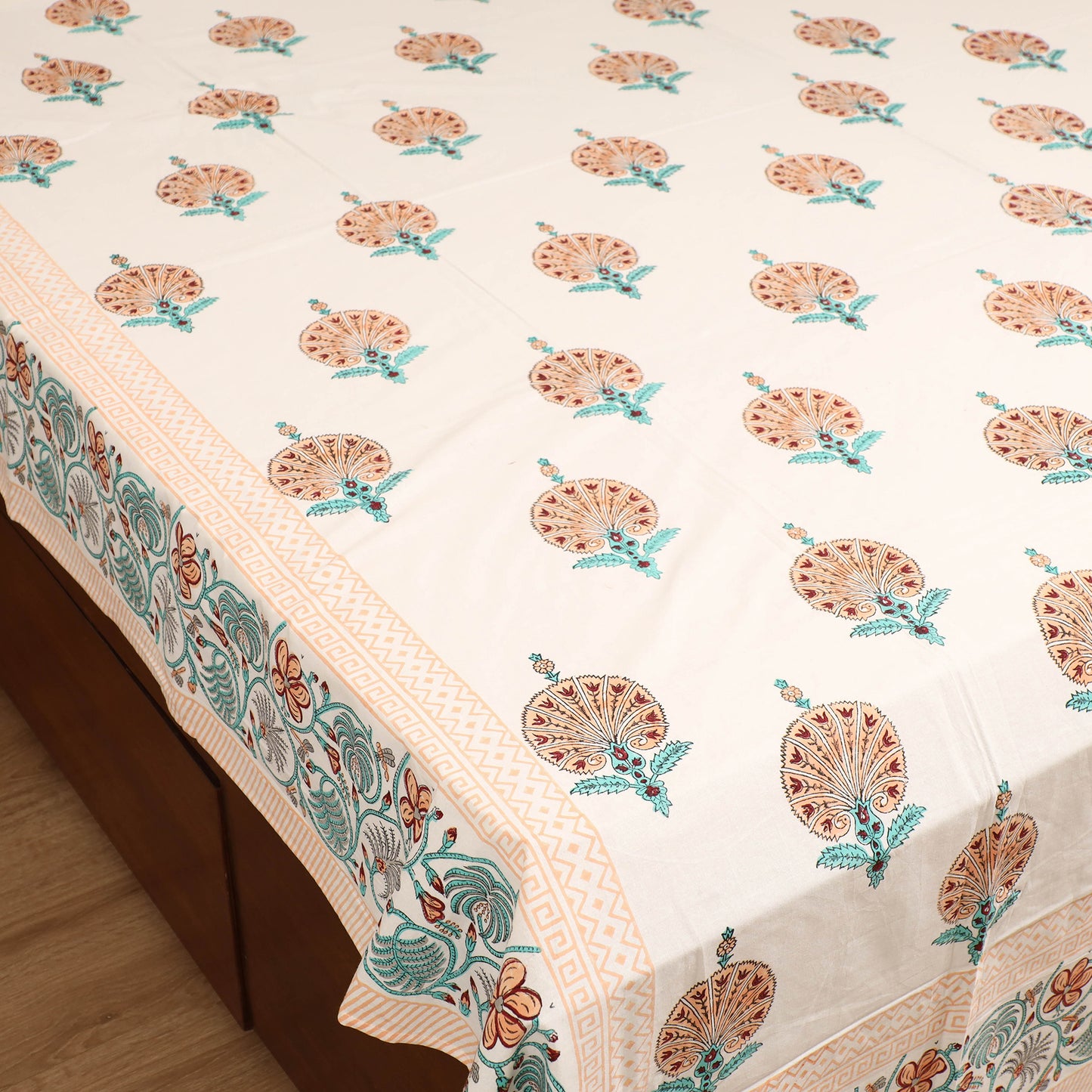 Sanganeri Hand Block Print Cotton Double Bedsheet Set (108 x 90 in) 06
