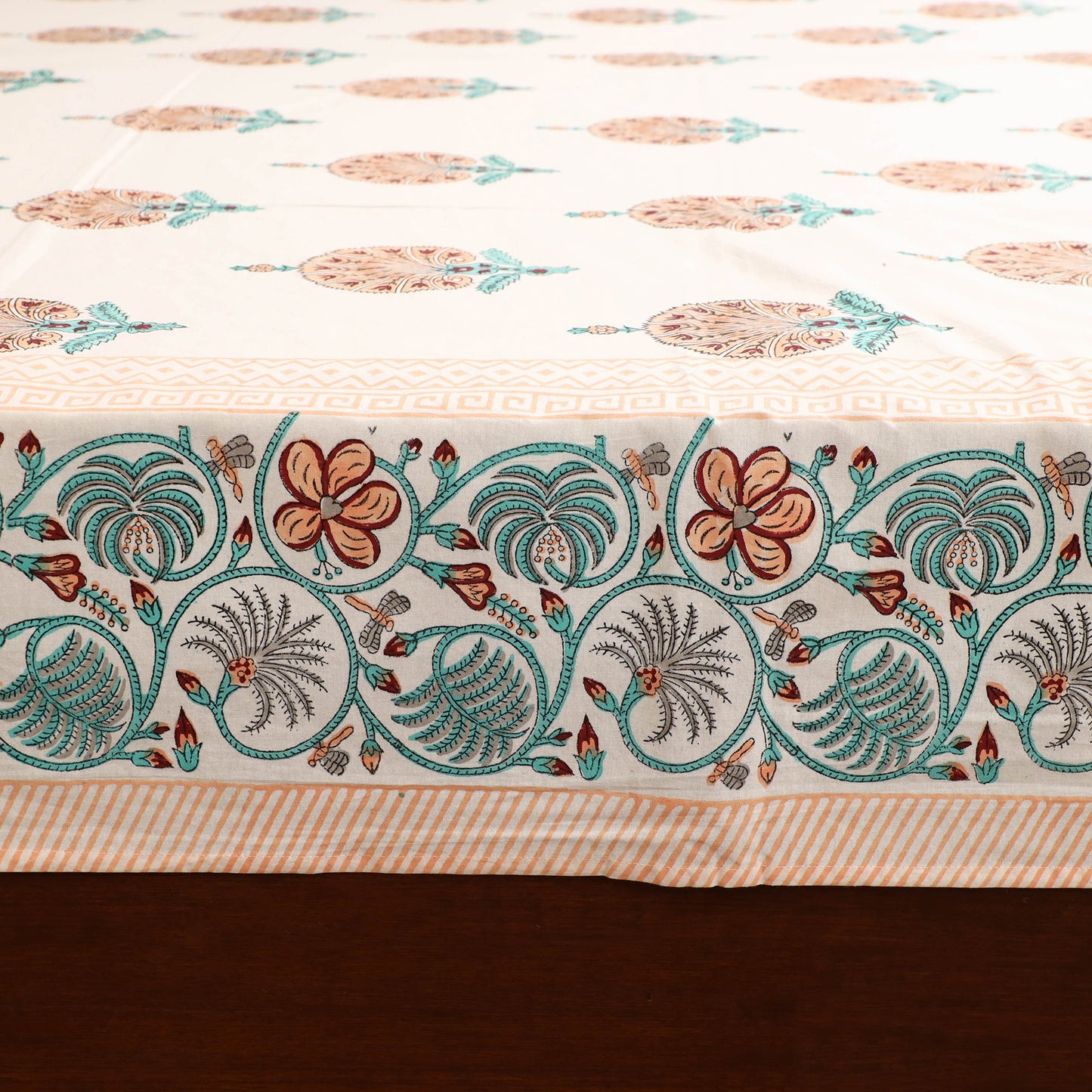 Sanganeri Hand Block Print Cotton Double Bedsheet Set (108 x 90 in) 06