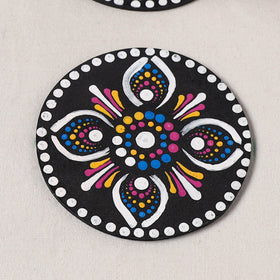 Multicolor - Handpainted Mandala Art Wooden Coasters (Set of 6) 02