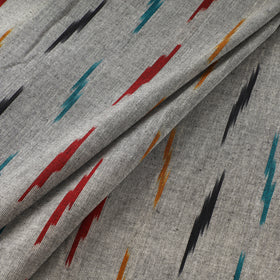 Grey - Gray - Pochampally Ikat Weave Cotton Fabric 06