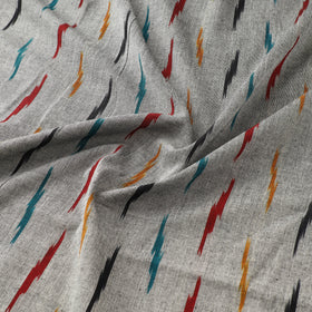 Grey - Gray - Pochampally Ikat Weave Cotton Fabric 06