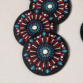 Multicolor - Handpainted Mandala Art Wooden Coasters (Set of 6) 05