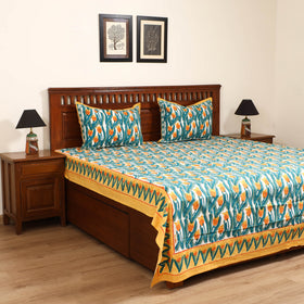 Sanganeri Hand Block Print Cotton Double Bedsheet Set (108 x 90 in) 08