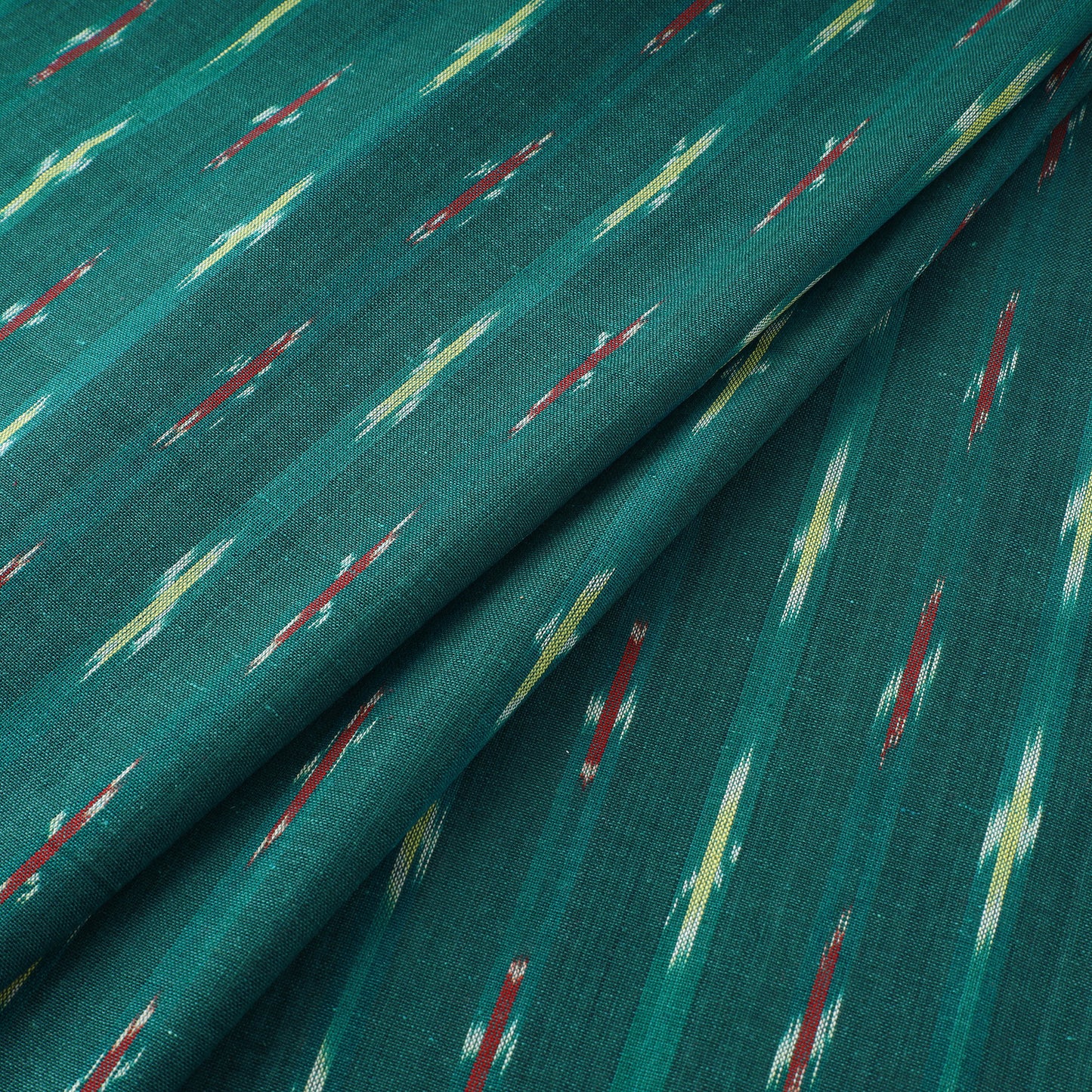 Green - Pochampally Ikat Weave Cotton Fabric 09