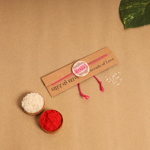 Hand Embroidered Thread Work Rakhi