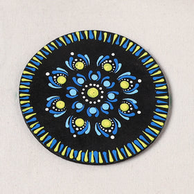 Blue - Handpainted Mandala Art Wooden Coasters (Set of 6) 07