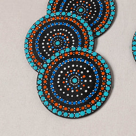 Multicolor - Handpainted Mandala Art Wooden Coasters (Set of 6) 08