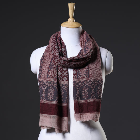 Multicolor - Bagh Hand Block Printed Pure Woolen Stole