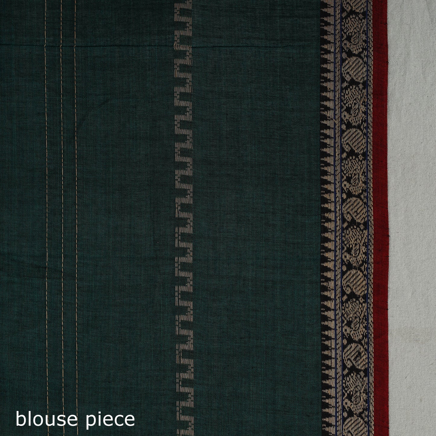 Green - Mercerised Cotton Thread Border Dharwad Saree 12