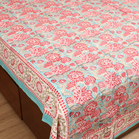 Sanganeri Hand Block Print Cotton Double Bedsheet Set (108 x 90 in) 09