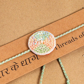 Hand Embroidered Thread Work Rakhi