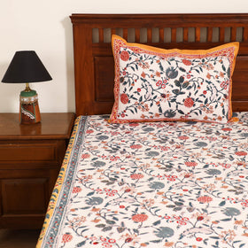 Sanganeri Hand Block Print Cotton Double Bedsheet Set (108 x 90 in) 10