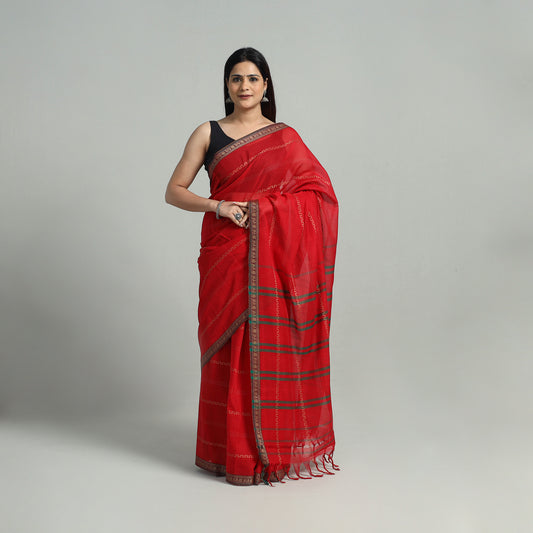 Mercerised Cotton Thread Border Dharwad Saree 14