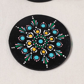 Blue - Handpainted Mandala Art Wooden Coasters (Set of 6) 13