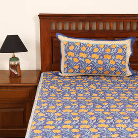 Sanganeri Hand Block Print Cotton Double Bedsheet Set (108 x 90 in) 11