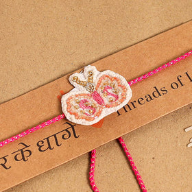 Hand Embroidered Thread Work Rakhi