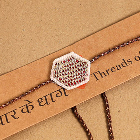 Hand Embroidered Thread Work Rakhi