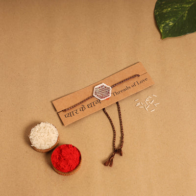 Hand Embroidered Thread Work Rakhi