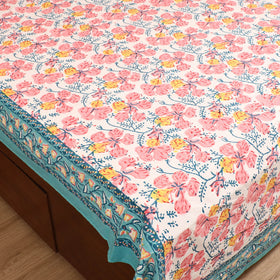 Sanganeri Hand Block Print Cotton Double Bedsheet Set (108 x 90 in) 12