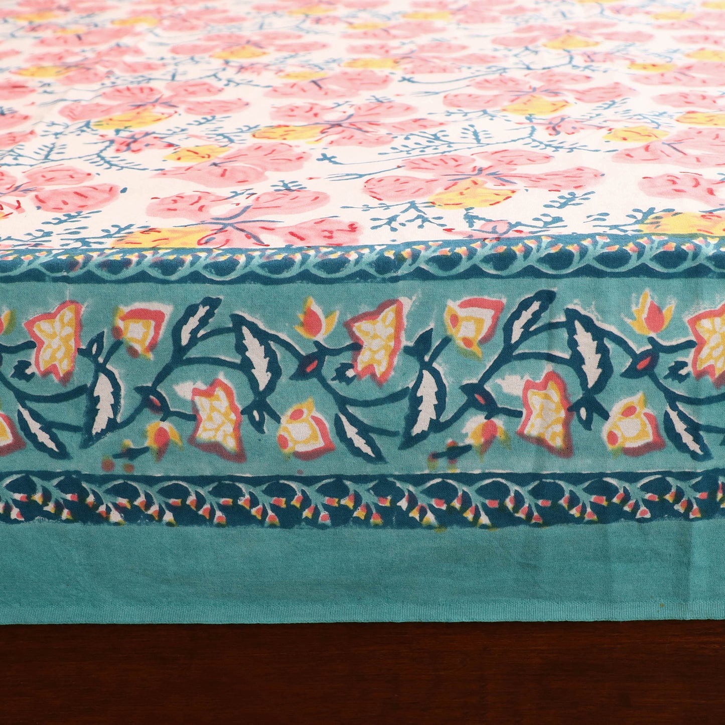 Sanganeri Hand Block Print Cotton Double Bedsheet Set (108 x 90 in) 12