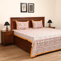 Sanganeri Hand Block Print Cotton Double Bedsheet Set (108 x 90 in) 13