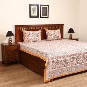 Sanganeri Hand Block Print Cotton Double Bedsheet Set (108 x 90 in) 13