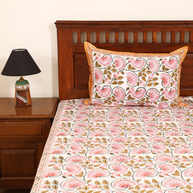 Sanganeri Hand Block Print Cotton Double Bedsheet Set (108 x 90 in) 13