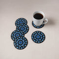 Blue - Handpainted Mandala Art Wooden Coasters (Set of 6) 18