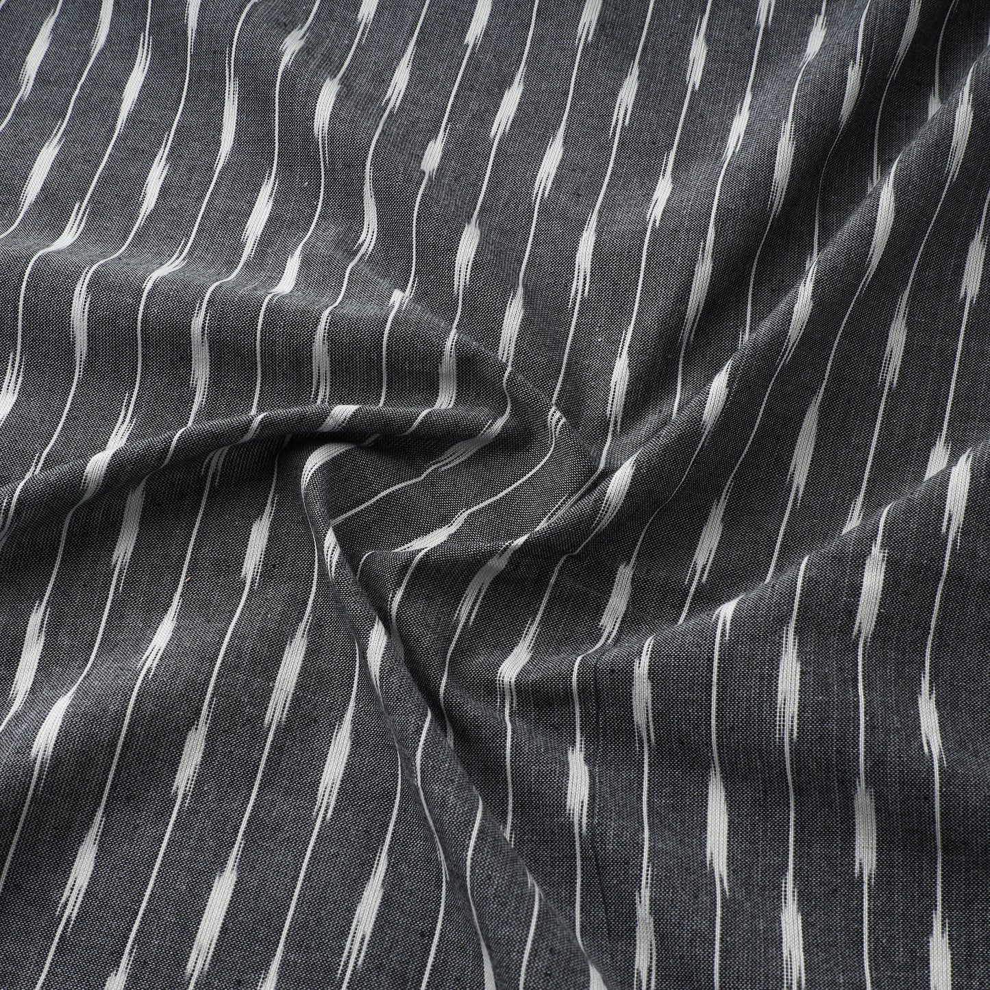 Grey - Gray - Pochampally Ikat Weave Cotton Fabric 17