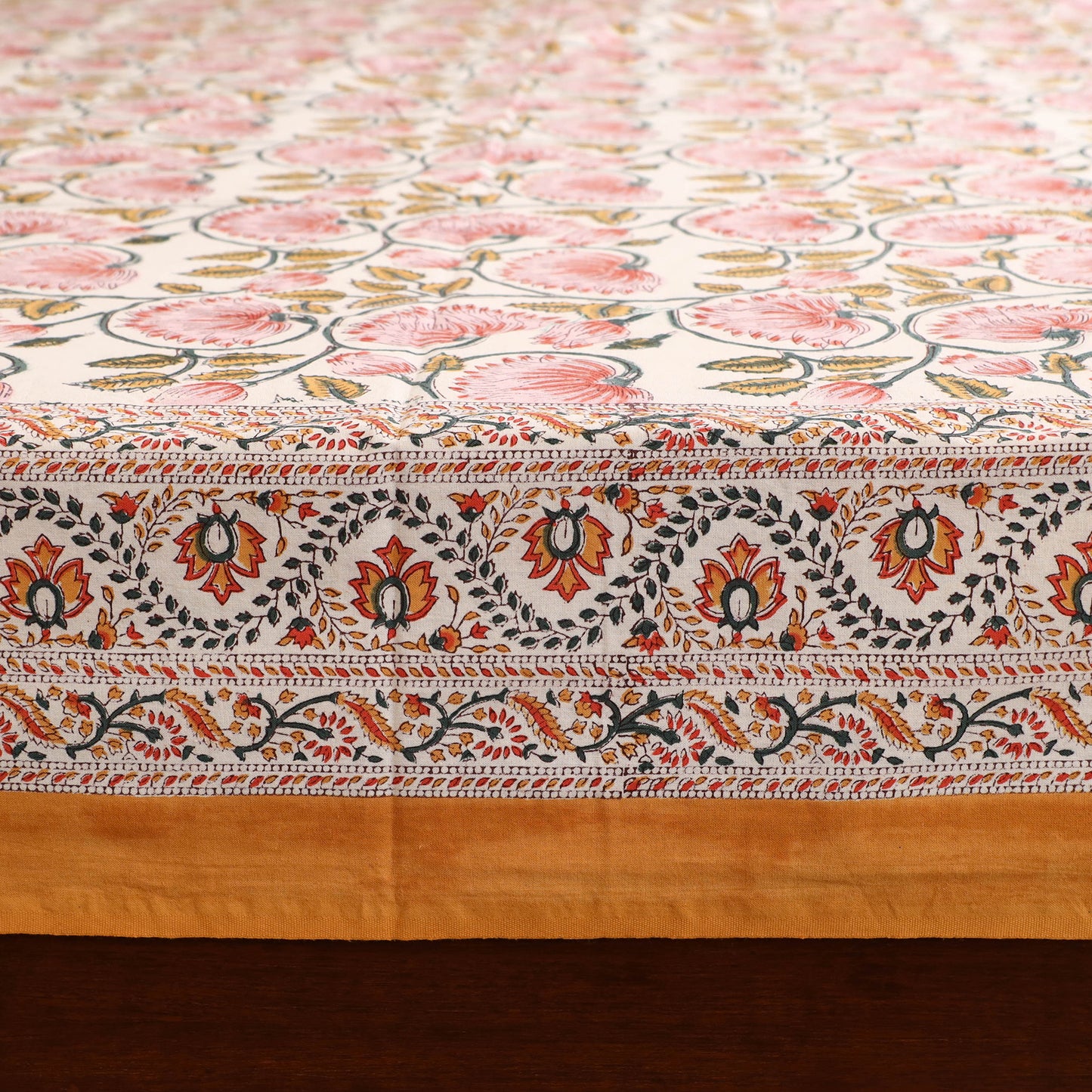 Sanganeri Hand Block Print Cotton Double Bedsheet Set (108 x 90 in) 13