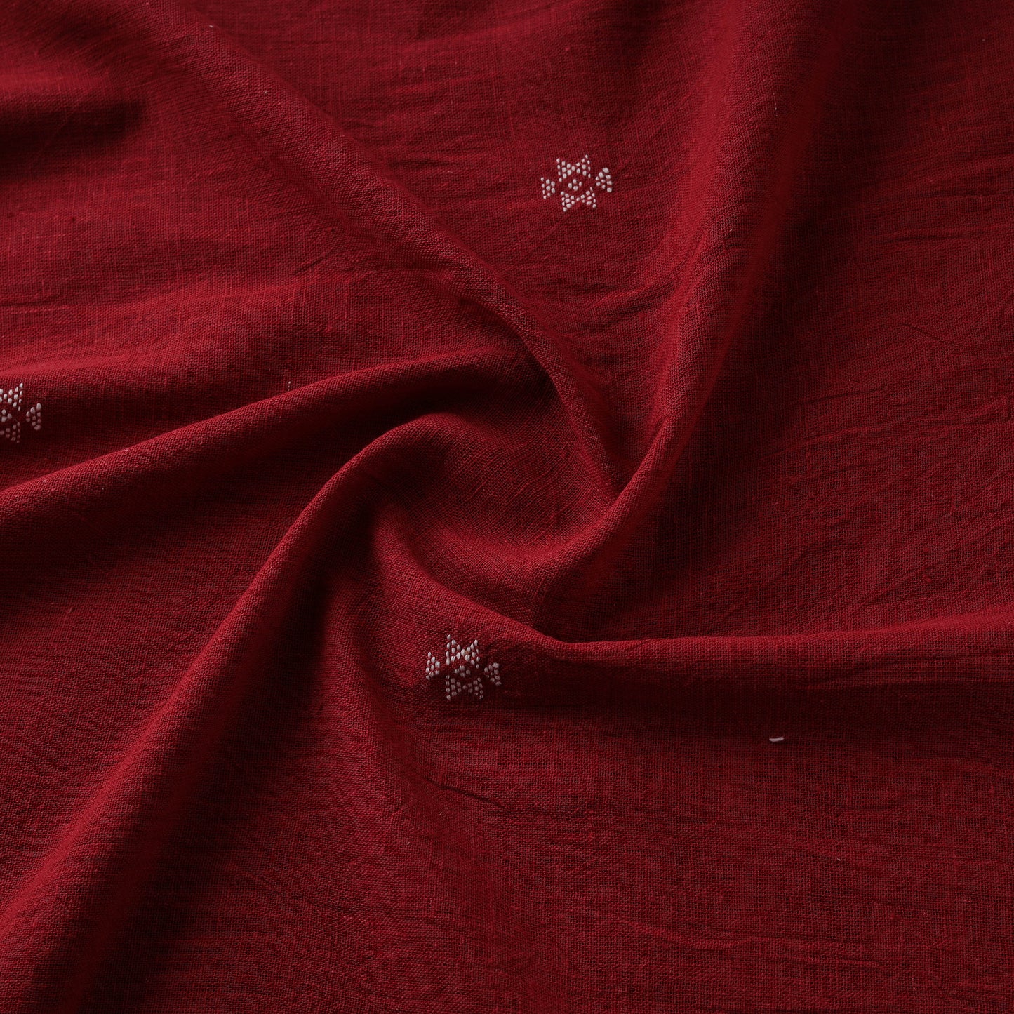 Kutch Organic Kala Cotton Pure Handwoven Buti Fabric 02
