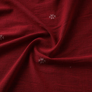Red - Kutch Organic Kala Cotton Pure Handwoven Buti Fabric 02