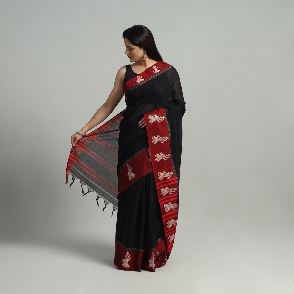 Mercerised Cotton Thread Border Dharwad Saree 16