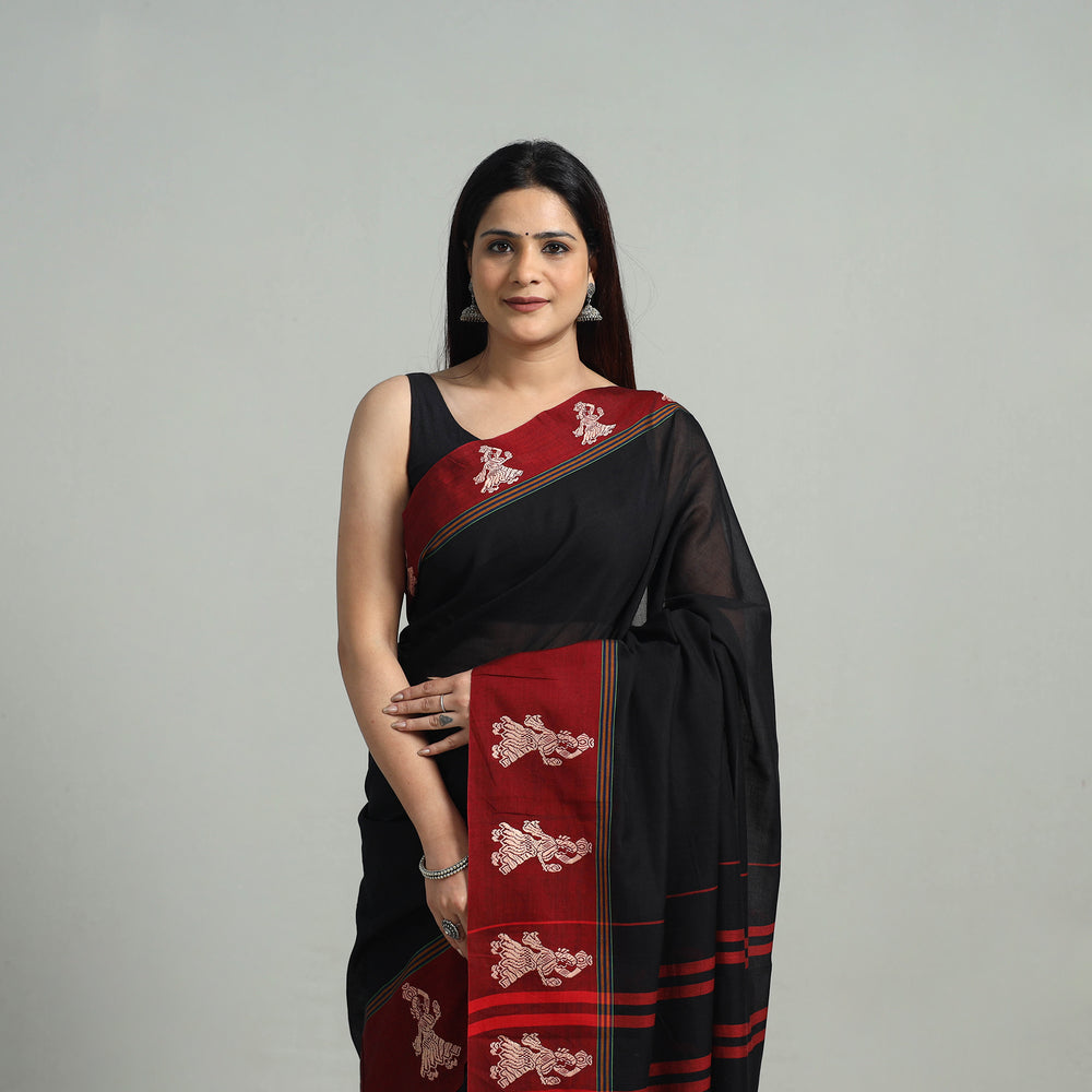 Mercerised Cotton Thread Border Dharwad Saree 16