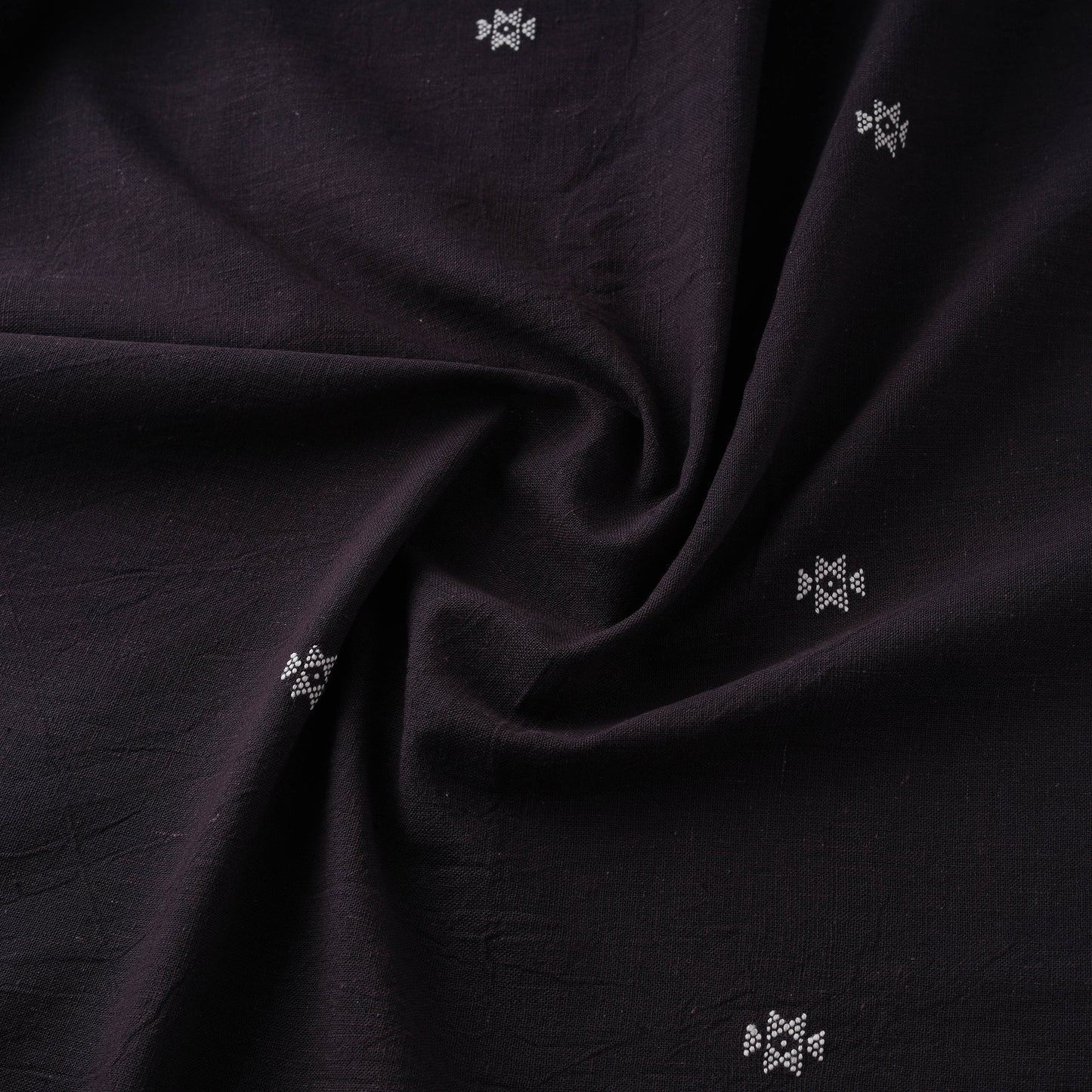 Kutch Organic Kala Cotton Pure Handwoven Buti Fabric 03