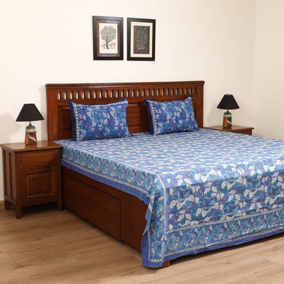 Sanganeri Hand Block Print Cotton Double Bedsheet Set (108 x 90 in) 15