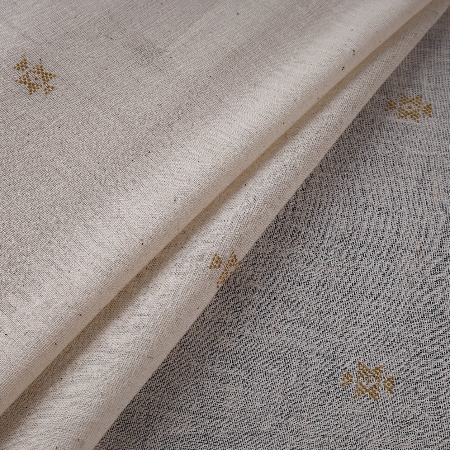 Kutch Organic Kala Cotton Pure Handwoven Buti Fabric 05