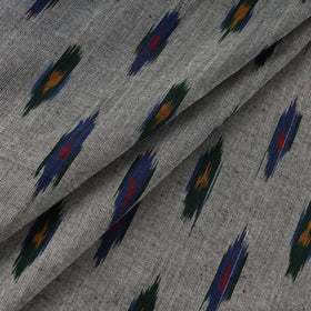 Grey - Gray - Pochampally Ikat Weave Cotton Fabric 23