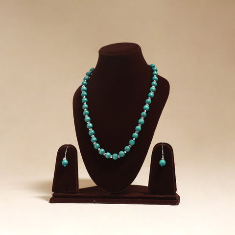 Green - Handmade Wooden Beads GS Necklace Set 02