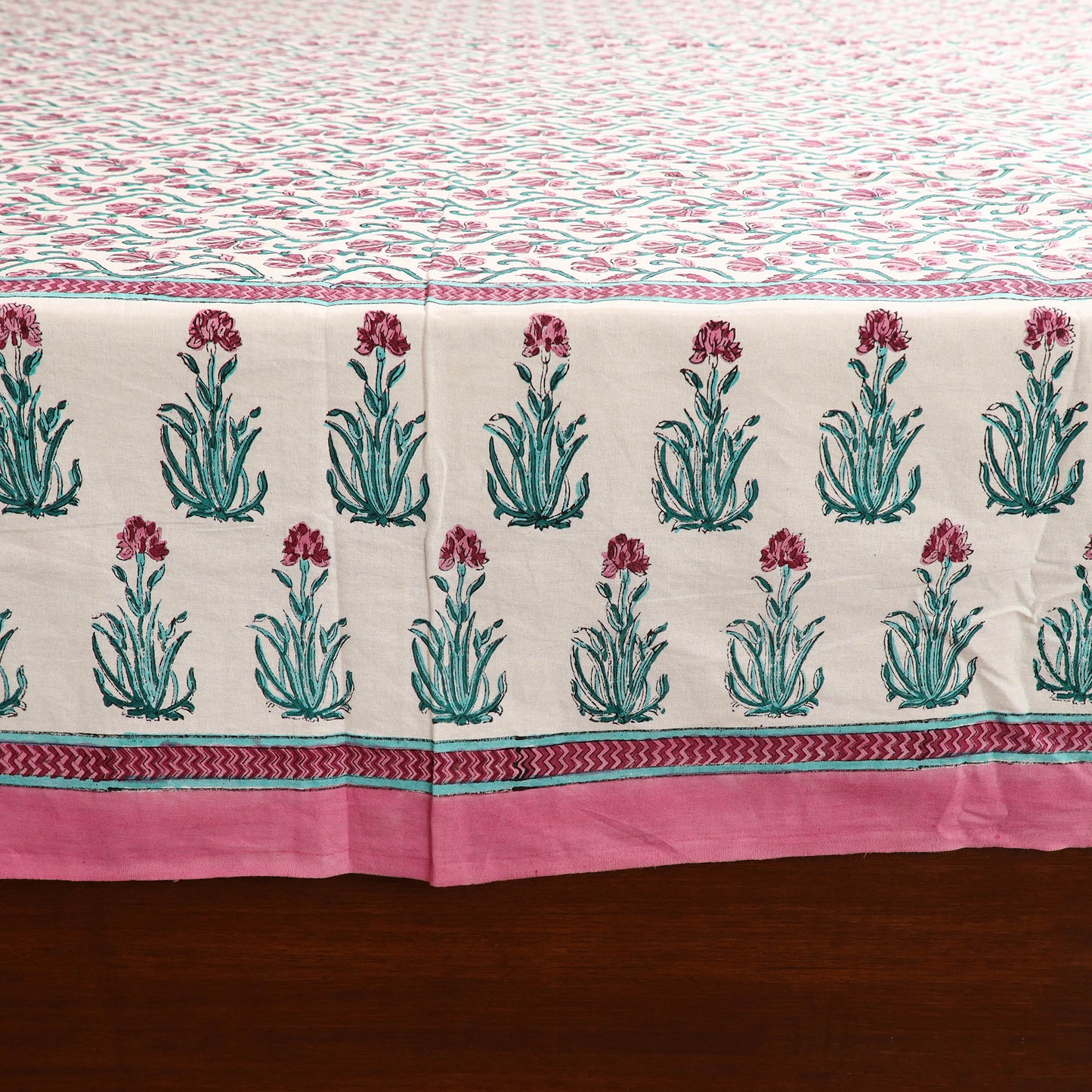 Sanganeri Hand Block Print Cotton Double Bedsheet Set (108 x 90 in) 16