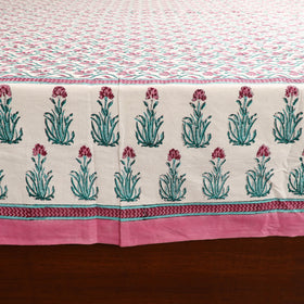 Sanganeri Hand Block Print Cotton Double Bedsheet Set (108 x 90 in) 16