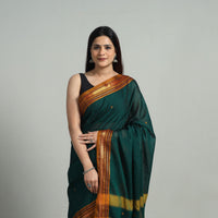 Green - Mercerised Cotton Zari Border Dharwad Saree 18